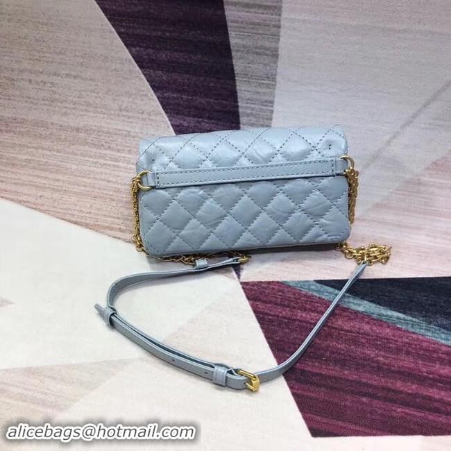 Grade Chanel waist bag Aged Calfskin & Gold-Tone Metal A57991 light blue