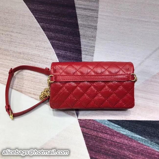 Luxury Chanel waist bag Aged Calfskin & Gold-Tone Metal A57991 red