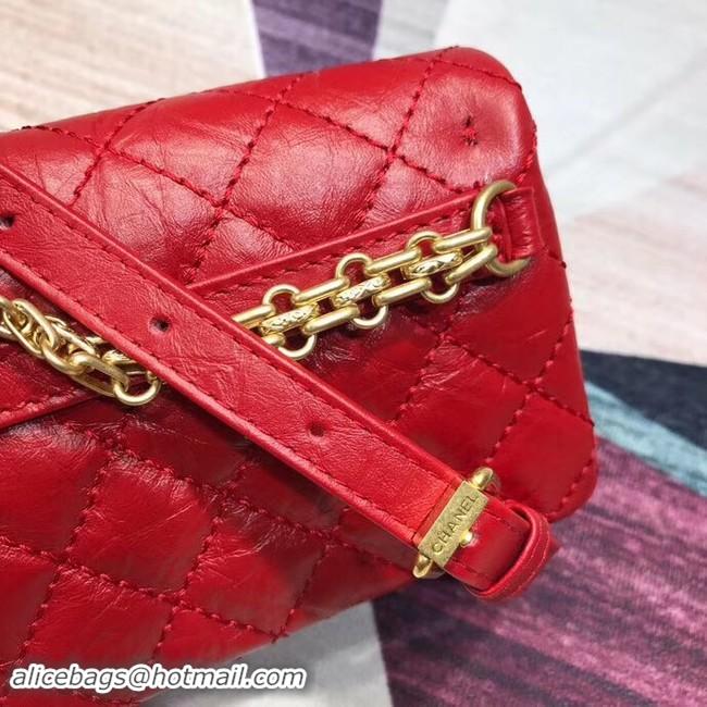 Luxury Chanel waist bag Aged Calfskin & Gold-Tone Metal A57991 red