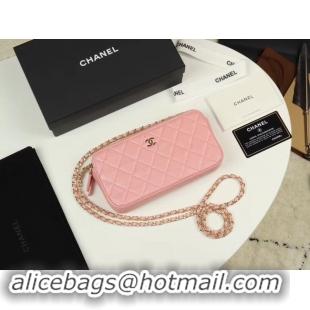 Luxury Chanel Calfskin & Gold-Tone Metal A82527 pink