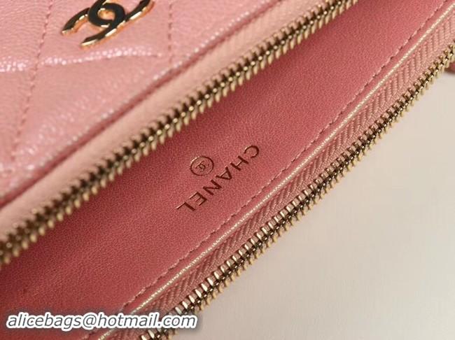 Luxury Chanel Calfskin & Gold-Tone Metal A82527 pink