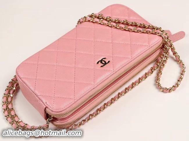 Luxury Chanel Calfskin & Gold-Tone Metal A82527 pink