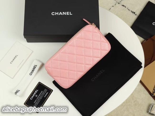 Luxury Chanel Calfskin & Gold-Tone Metal A82527 pink