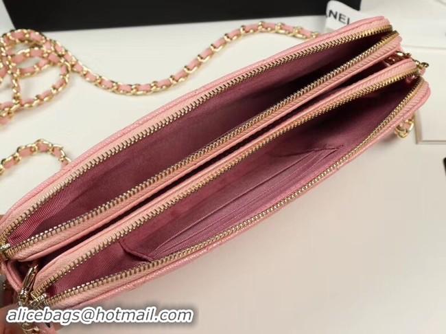 Luxury Chanel Calfskin & Gold-Tone Metal A82527 pink