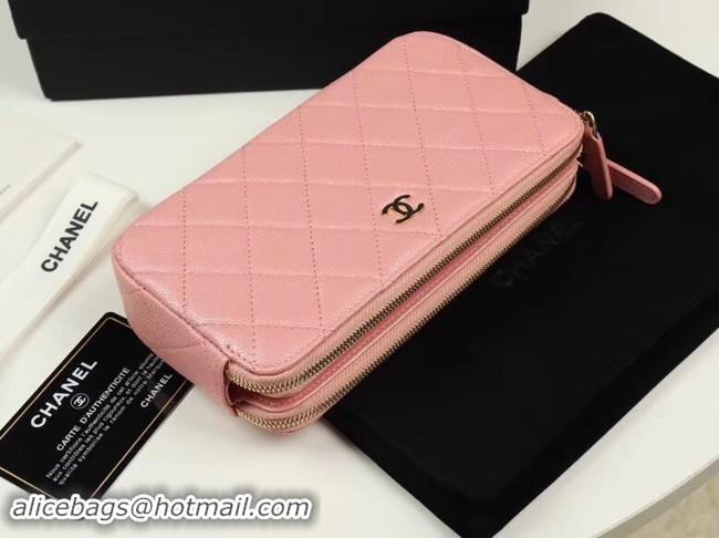 Luxury Chanel Calfskin & Gold-Tone Metal A82527 pink