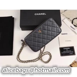 Stylish Chanel Calfskin & Gold-Tone Metal A82527 black