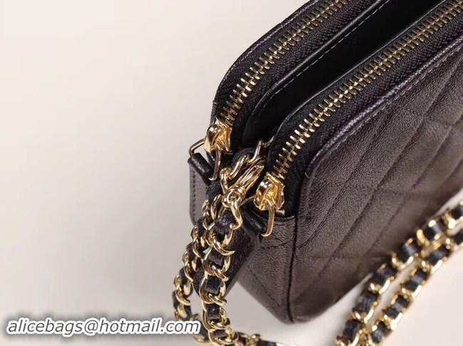 Stylish Chanel Calfskin & Gold-Tone Metal A82527 black