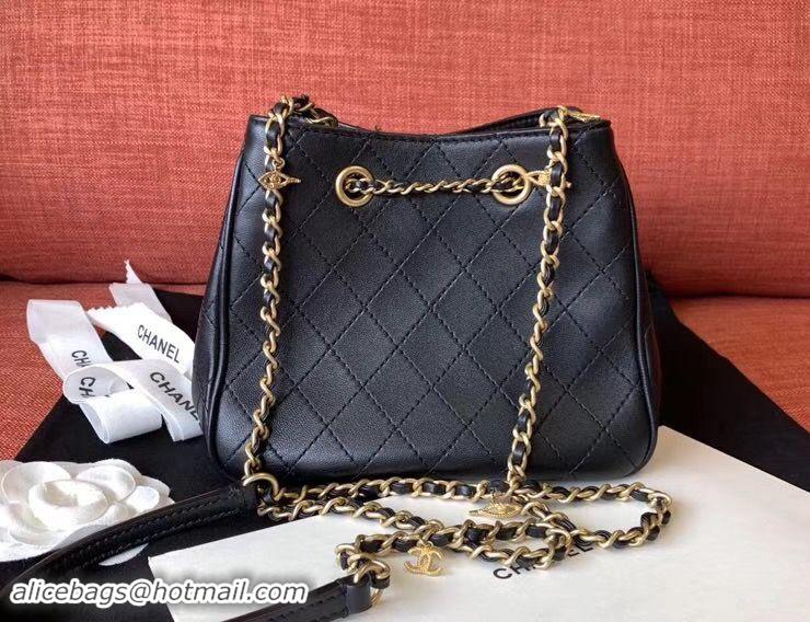 Luxury Chanel Mini Hobo Original Leather Bag CC5634 Black