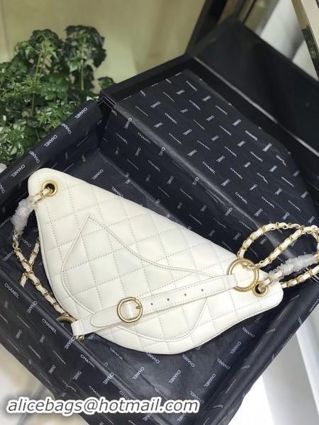 Grade Quality Chanel Original Leather Pearl Belt Bag C2039 white