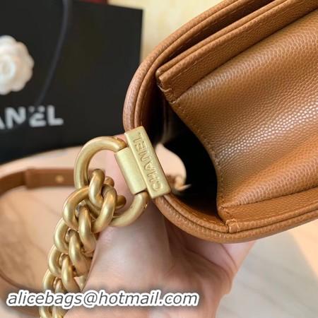 Fashion Boy Chanel Flap Shoulder Bag Leather A67085 brown