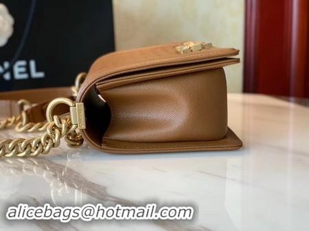 Fashion Boy Chanel Flap Shoulder Bag Leather A67085 brown