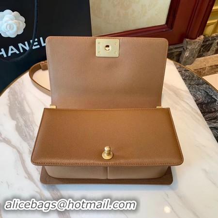 Fashion Boy Chanel Flap Shoulder Bag Leather A67085 brown