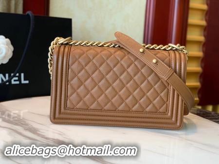 Fashion Boy Chanel Flap Shoulder Bag Leather A67085 brown