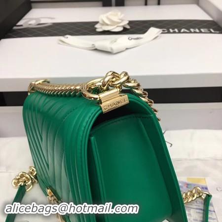 Discount Chanel Boy Flap Shoulder Bag Original Sheepskin Leather A67086 green