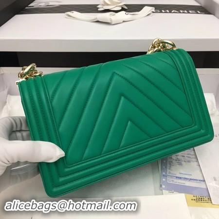 Discount Chanel Boy Flap Shoulder Bag Original Sheepskin Leather A67086 green