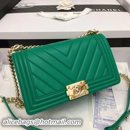 Discount Chanel Boy Flap Shoulder Bag Original Sheepskin Leather A67086 green