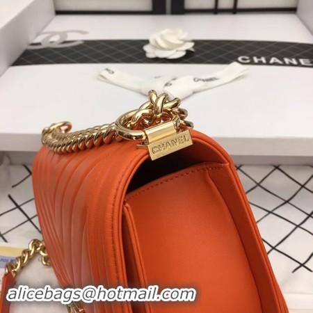 Cheap Price Boy Chanel Flap Shoulder Bag Leather A67085 orange