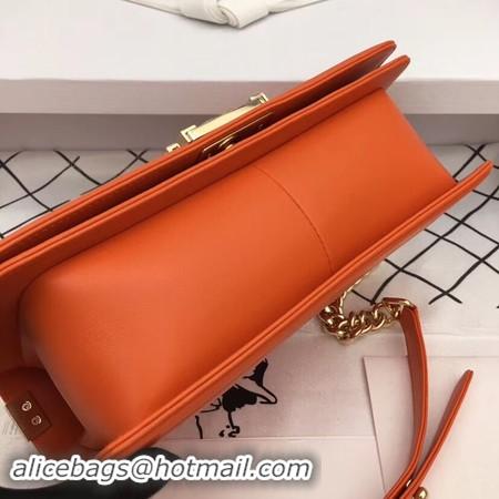 Cheap Price Boy Chanel Flap Shoulder Bag Leather A67085 orange