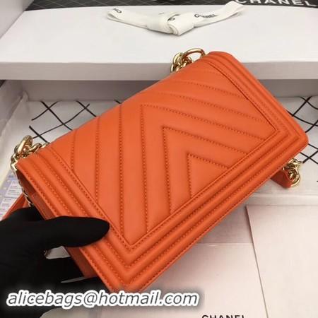 Cheap Price Boy Chanel Flap Shoulder Bag Leather A67085 orange