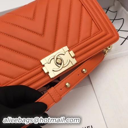 Cheap Price Boy Chanel Flap Shoulder Bag Leather A67085 orange