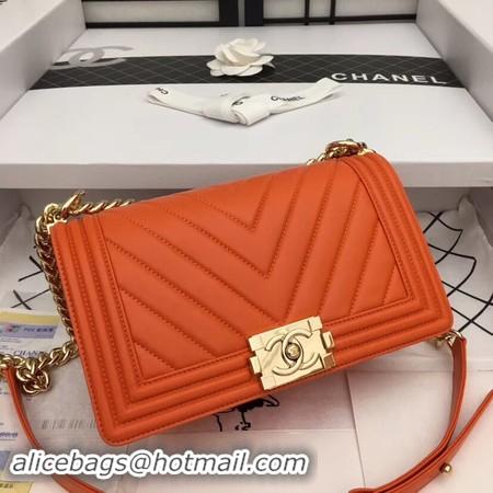 Cheap Price Boy Chanel Flap Shoulder Bag Leather A67085 orange