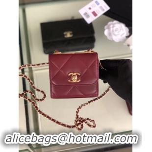 Good Quality Chanel flap bag Lambskin & Gold-Tone Metal 3797 Purplish