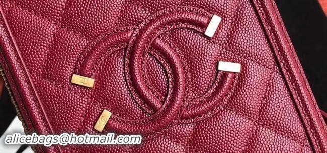 Trendy Design Chanel vanity case Grained Calfskin & Gold-Tone Metal AS0988 Purplish