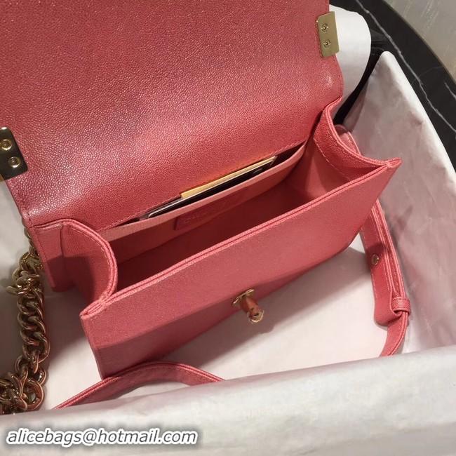 Newest Boy Chanel Flap Shoulder Bag Original Leather Pink A67085 Gold