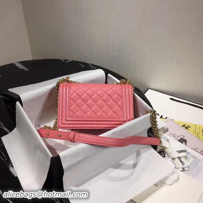 Newest Boy Chanel Flap Shoulder Bag Original Leather Pink A67085 Gold