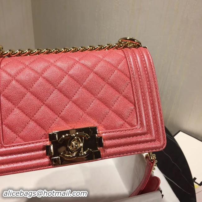 Newest Boy Chanel Flap Shoulder Bag Original Leather Pink A67085 Gold