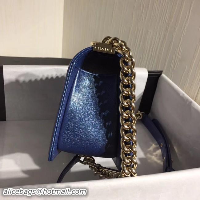 Super Quality Boy Chanel Flap Shoulder Bag Original Leather Blue A67085 Gold