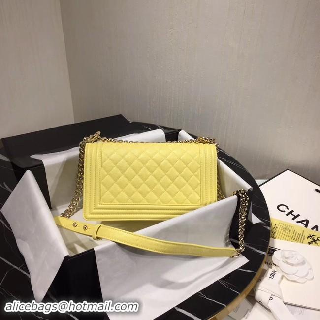 Most Popular Boy Chanel Flap Shoulder Bag Original Leather Yellow A67085 Gold