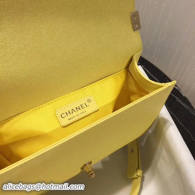 Most Popular Boy Chanel Flap Shoulder Bag Original Leather Yellow A67085 Gold