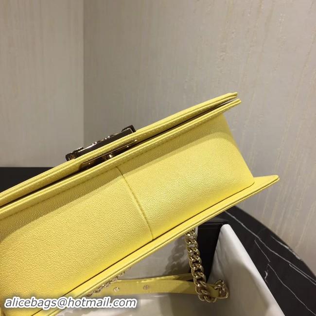 Most Popular Boy Chanel Flap Shoulder Bag Original Leather Yellow A67085 Gold