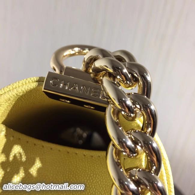 Most Popular Boy Chanel Flap Shoulder Bag Original Leather Yellow A67085 Gold