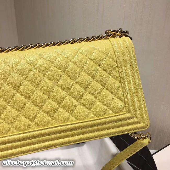 Most Popular Boy Chanel Flap Shoulder Bag Original Leather Yellow A67085 Gold