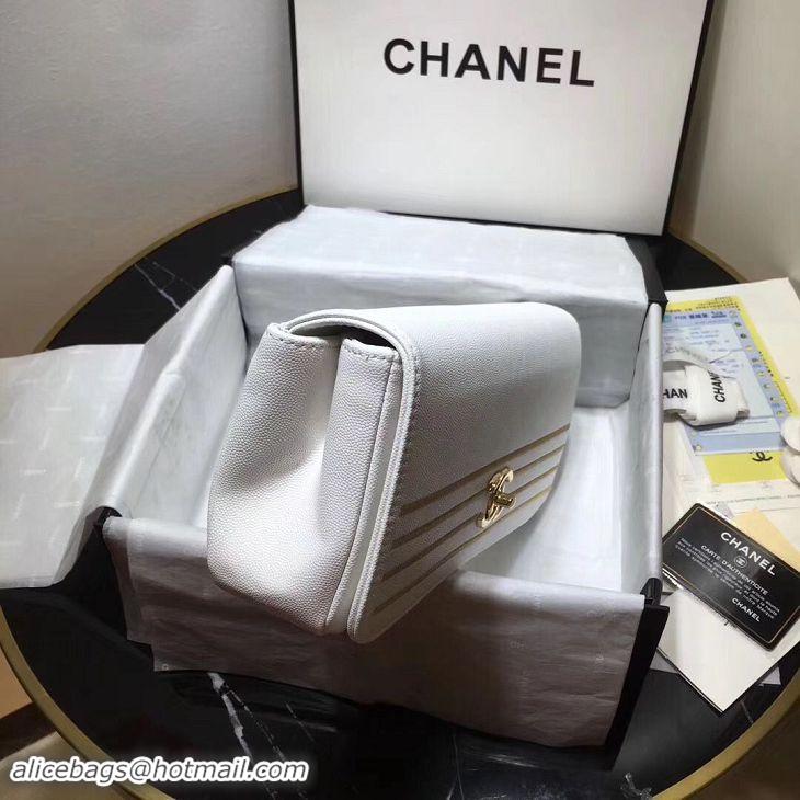 Sumptuous Chanel Handbag Caviar Original Leather C69468 White