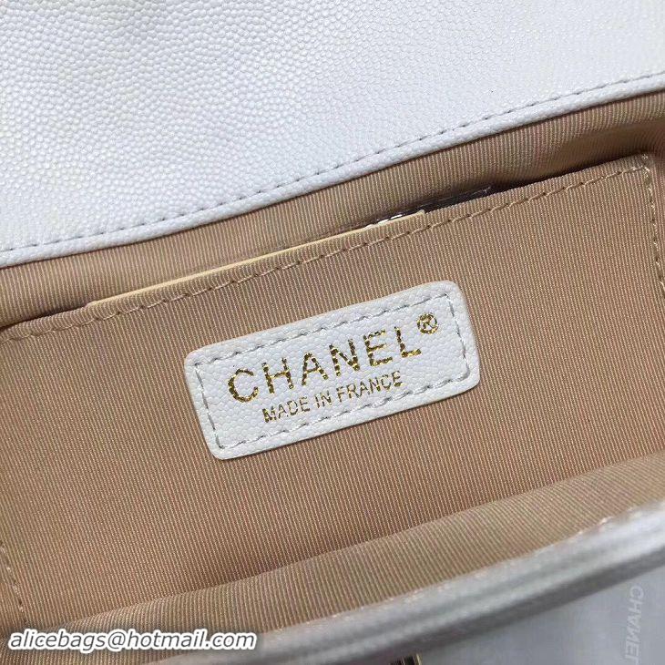 Sumptuous Chanel Handbag Caviar Original Leather C69468 White