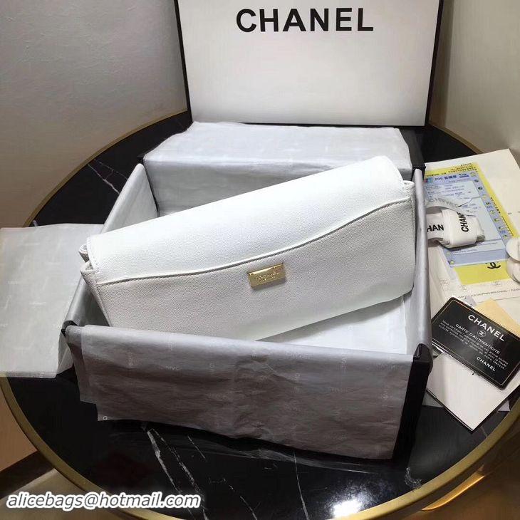 Sumptuous Chanel Handbag Caviar Original Leather C69468 White