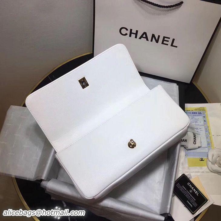 Sumptuous Chanel Handbag Caviar Original Leather C69468 White