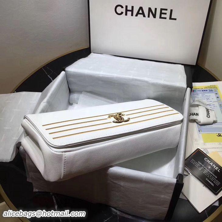 Sumptuous Chanel Handbag Caviar Original Leather C69468 White