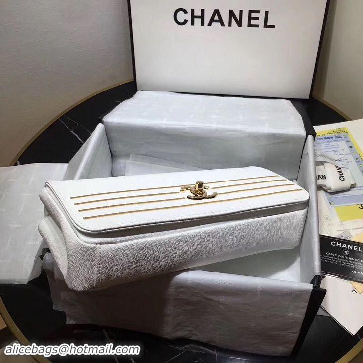 Sumptuous Chanel Handbag Caviar Original Leather C69468 White