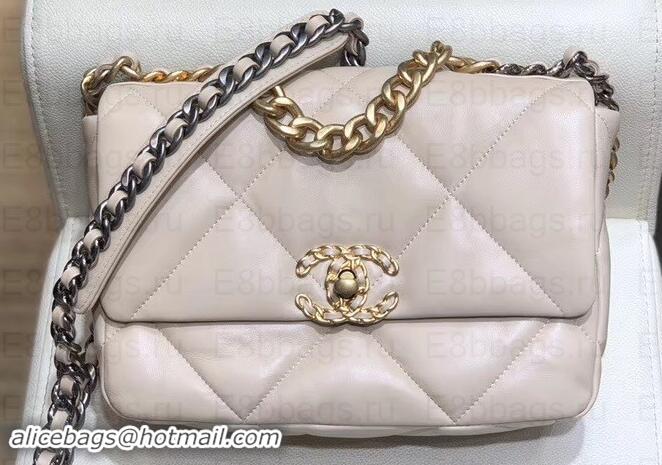 Top Quality Chanel 19 Small Leather Flap Bag AS1160 Beige 2019