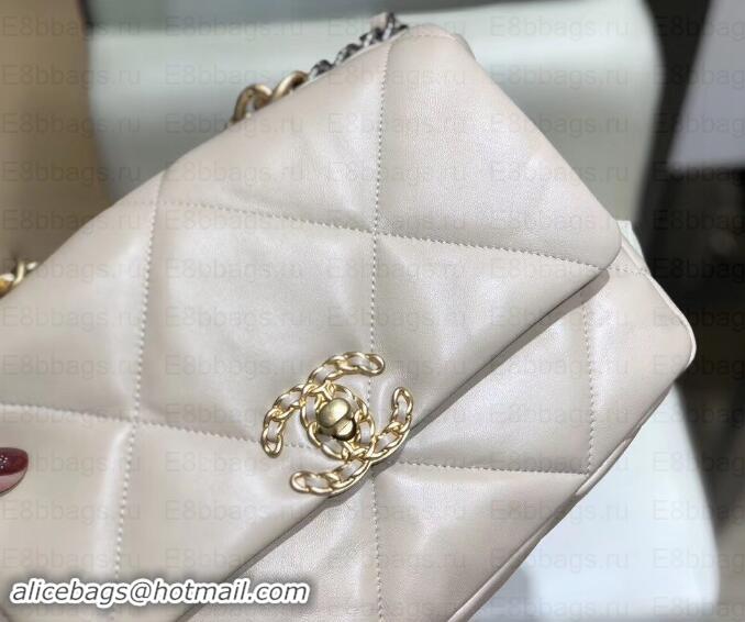 Top Quality Chanel 19 Small Leather Flap Bag AS1160 Beige 2019