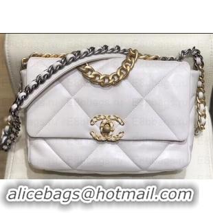 New Fashion Chanel 19 Small Leather Flap Bag AS1160 White 2019