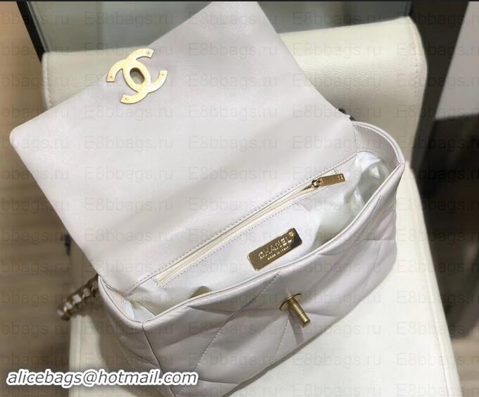 New Fashion Chanel 19 Small Leather Flap Bag AS1160 White 2019