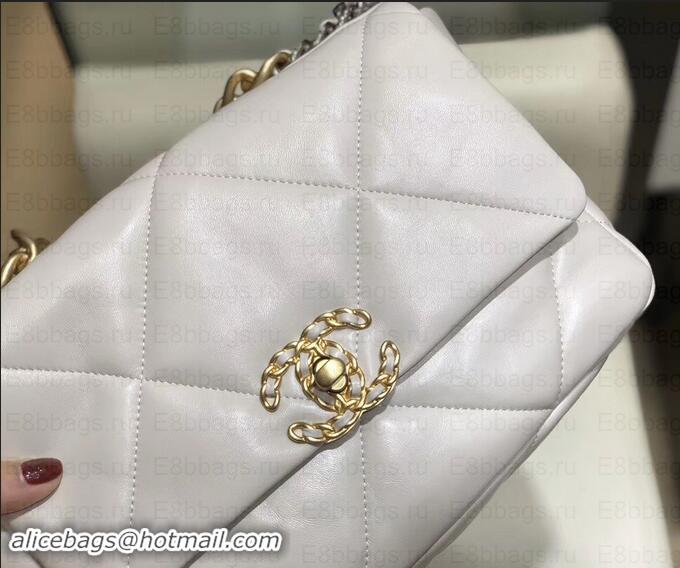 New Fashion Chanel 19 Small Leather Flap Bag AS1160 White 2019