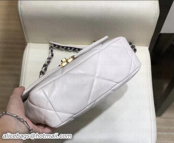 New Fashion Chanel 19 Small Leather Flap Bag AS1160 White 2019