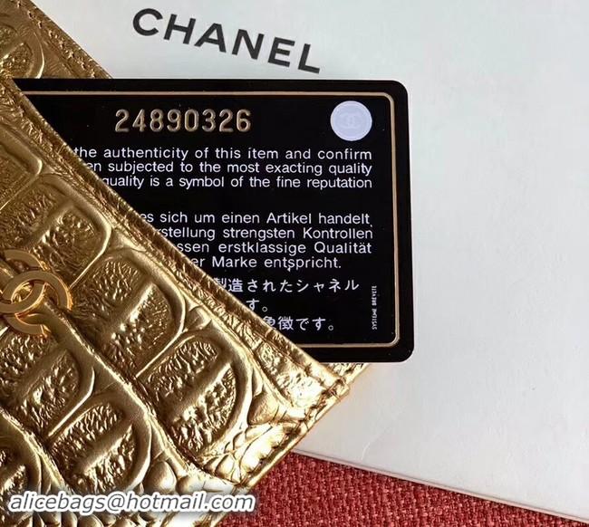 Grade Chanel Calfskin & Gold-Tone Metal A31510 Gold