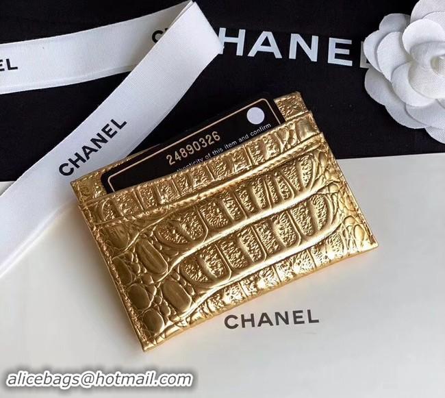 Grade Chanel Calfskin & Gold-Tone Metal A31510 Gold